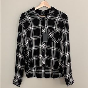 Rails Black and White Plaid Button Down Shirt